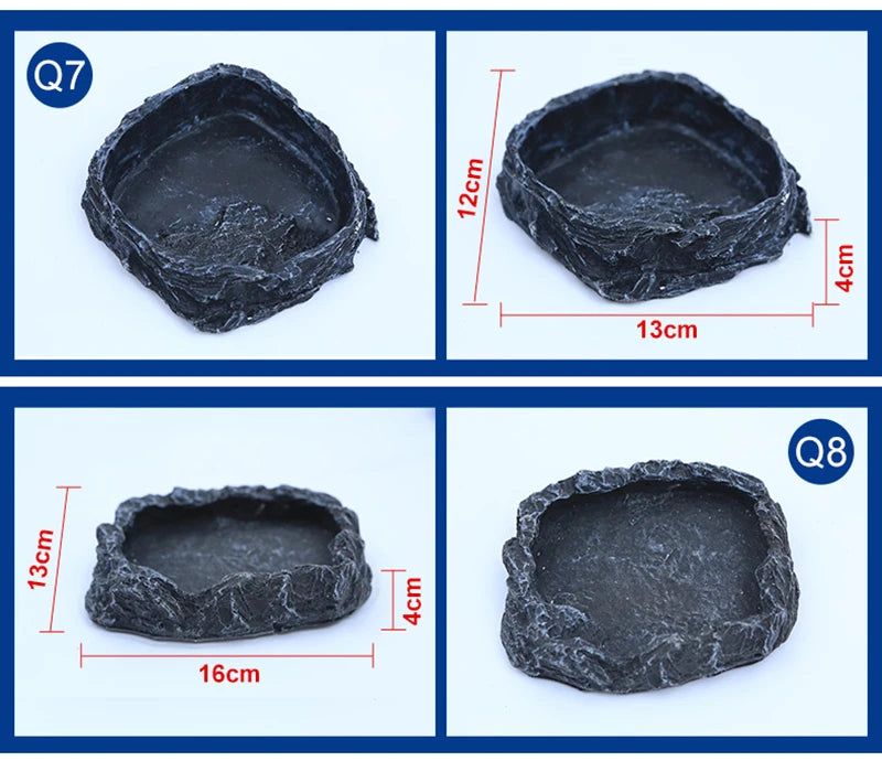 Crawler Pet Feeder Bowl Basin Resin Non-toxic Food Water Pot Reptile Turtle Scorpion Lizard Gecko Decor Pets Supply Accessories