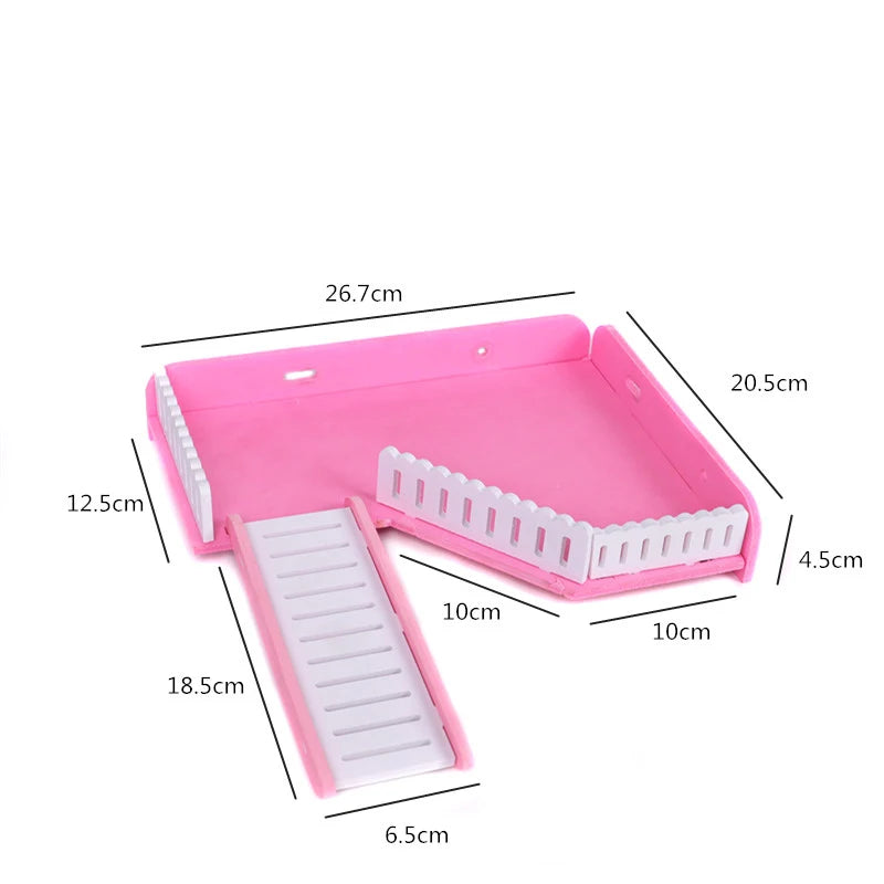 Double Layer Hamster Playing Standing Platform Safety Climbing Ladder Small Animals Cage Toys for Mouse Rat
