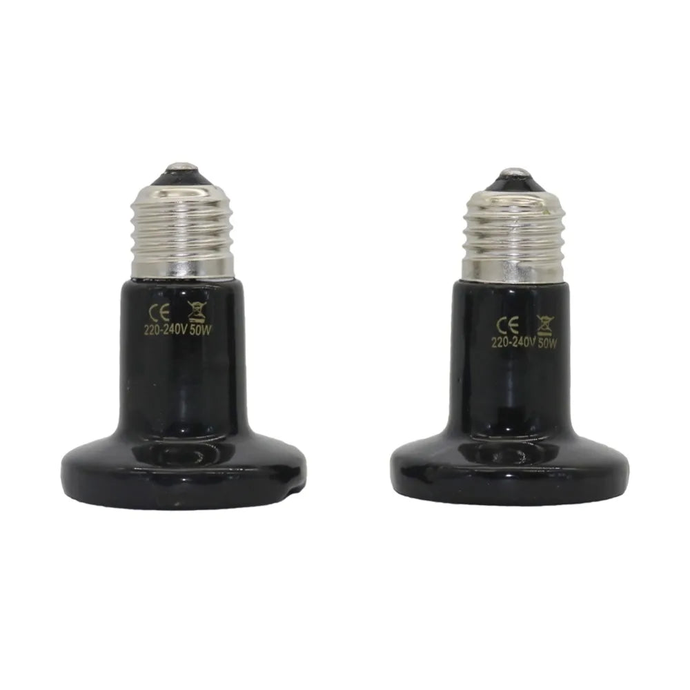6 Pcs Reptile Pet No Light Far Infrared Ceramic Heating Lamp E27  25W 50W 75W 100W Small Mini Heat Lamp