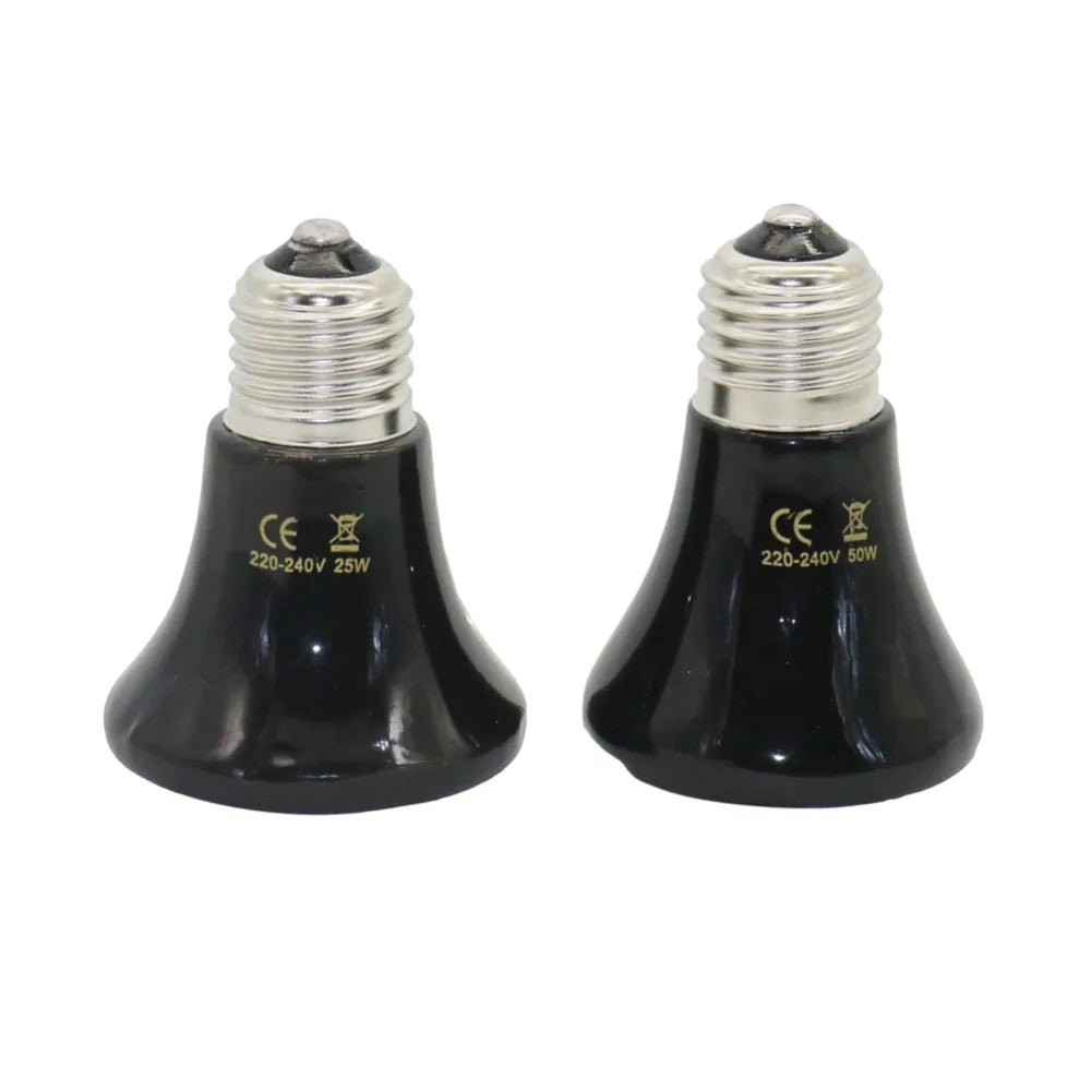 6 Pcs Reptile Pet No Light Far Infrared Ceramic Heating Lamp E27  25W 50W 75W 100W Small Mini Heat Lamp