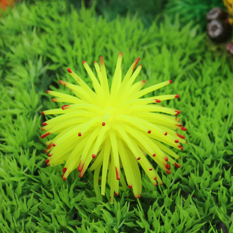 Aquarium Silicone Simulation Artificial Fish Tank Fake Coral Plant Underwater Aquatic Sea Anemone Ornament Decoration Accessory