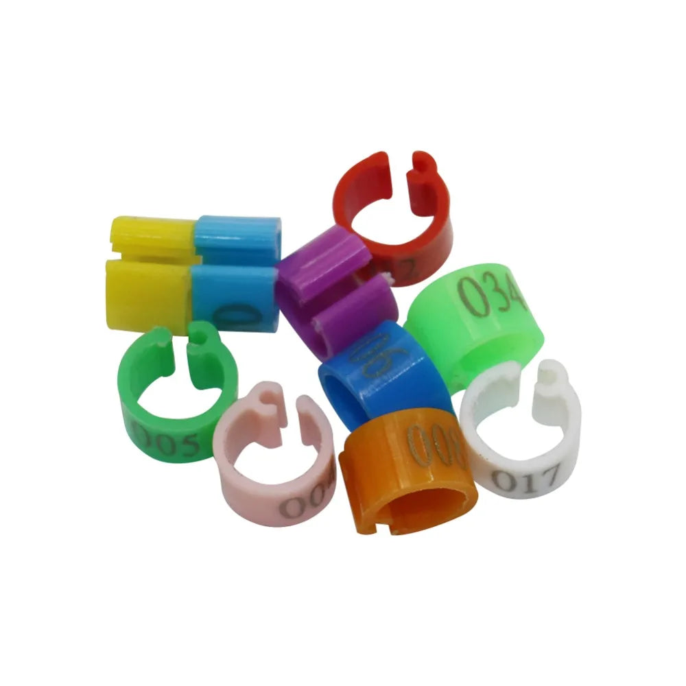100 Pcs/bag Inner Diameter 6mm Pigeon Leg Poultry Dove Bird Parrot Clip Rings Band Foot Ring Pigeon Supplies NO.001~100