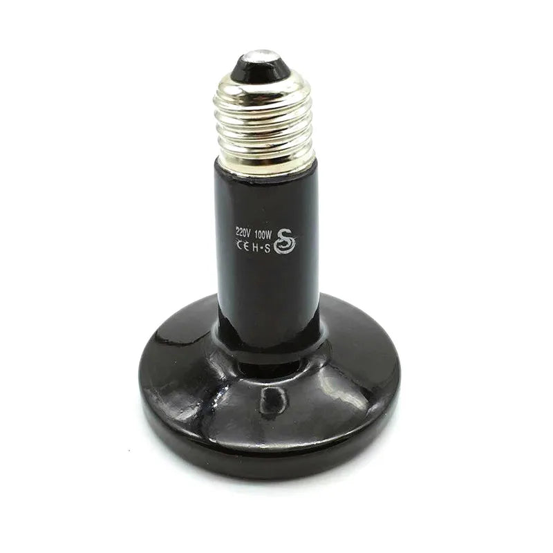 Ceramic Emitter Heat Lamp Bulb Pet Heating Light Bulb Infrared Black for Ceramic Heate Reptile Animals Heater Brooder Chocadeira