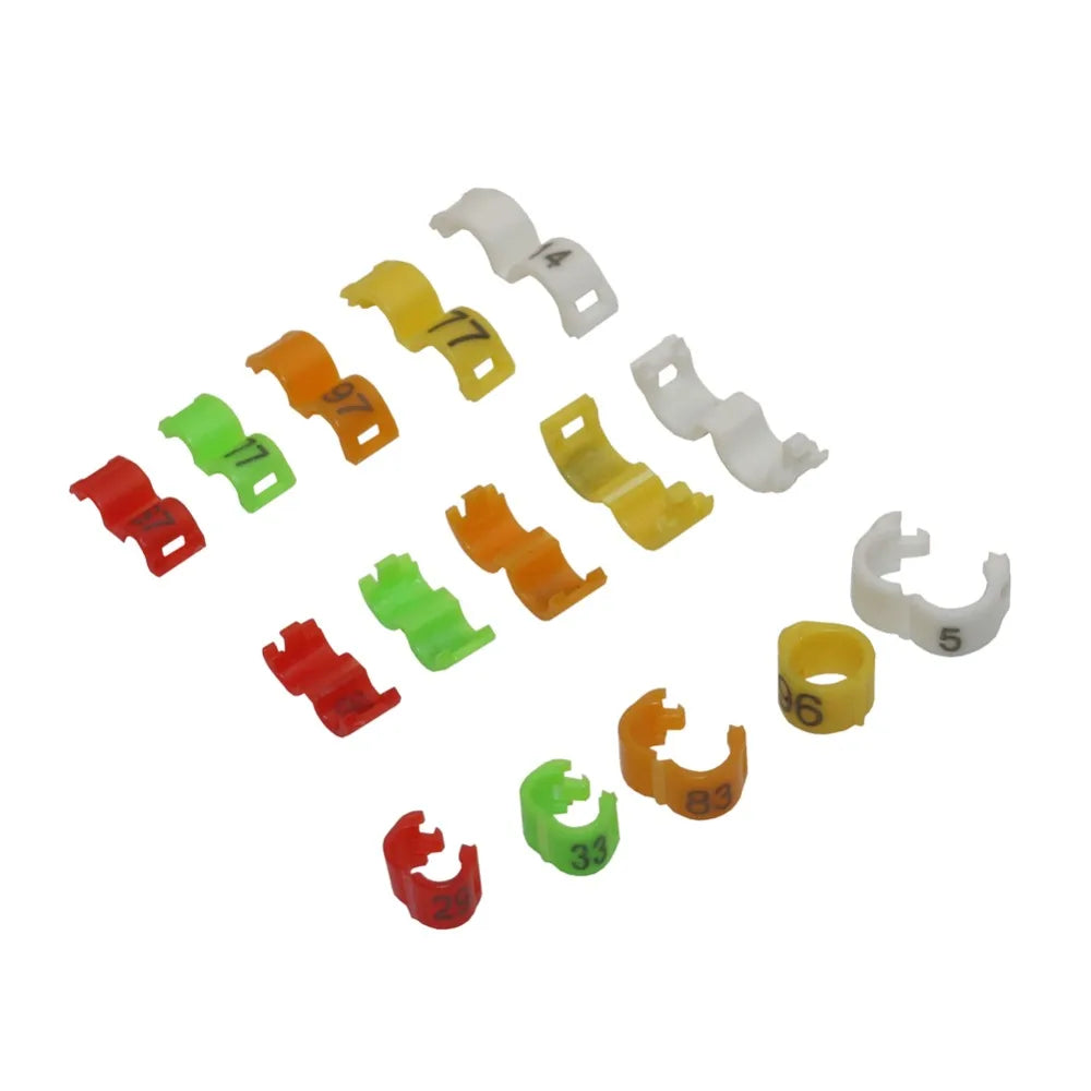 100 Pcs / lot Bird clip ring 2.7mm 3mm 4mm 4.5mm 5mm Plastic foot rings Colorful birds, Acacia birds pigeon All kinds of bird fo
