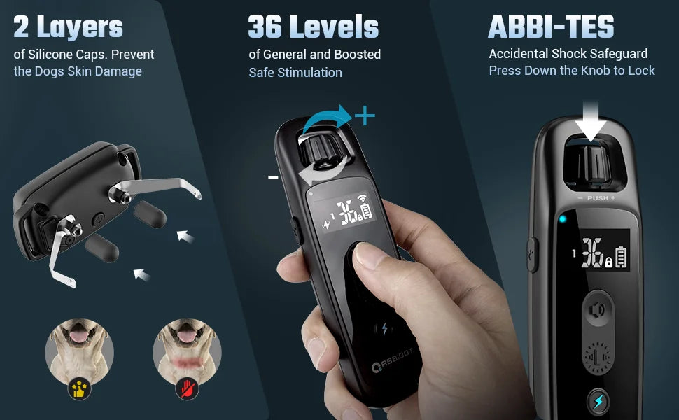 ABBIDOT T30 Dog Training Collar Electric Shock Strap for Large Dogs 3300ft 950m Canine Equipment Supplies No Bark Accessories