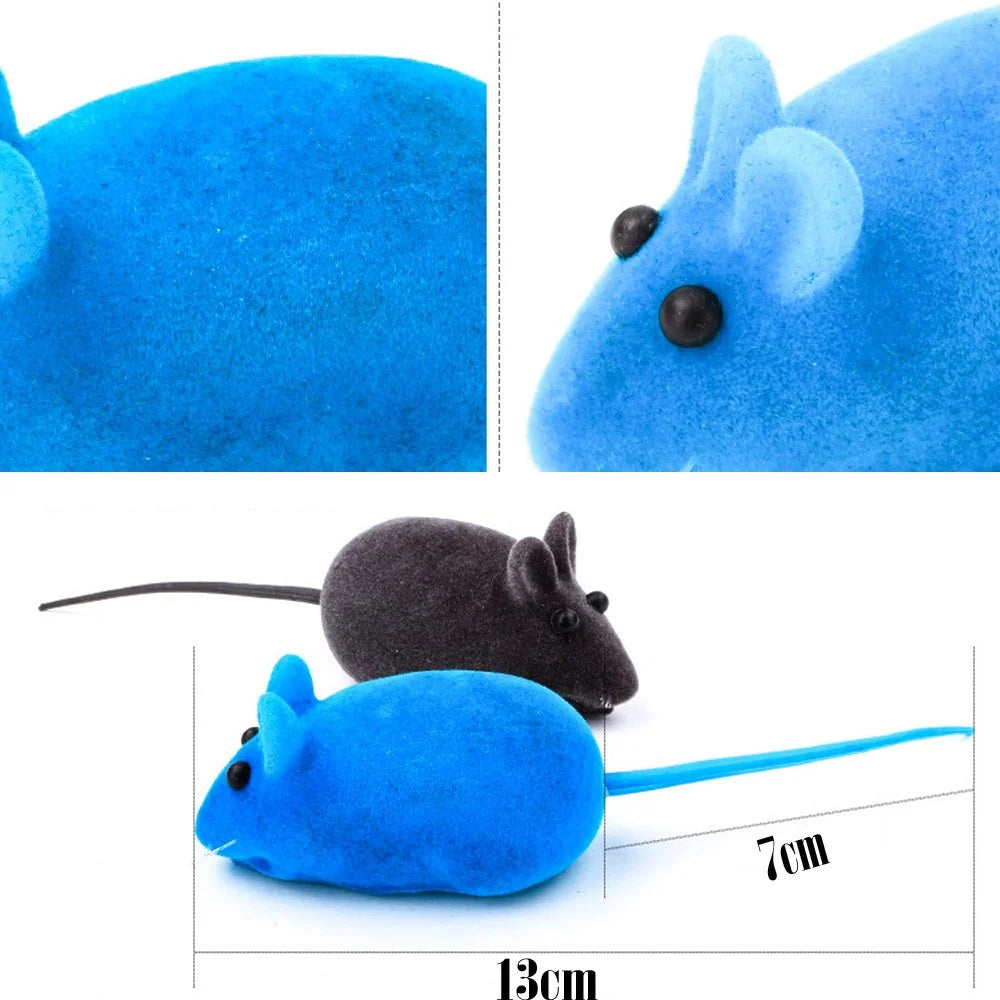 Squeaker Mouse Cat Toy Interative Flocking Voice Realistic Mouse For Playing Funny Toys for Kitten Cat Game Pet Supplies