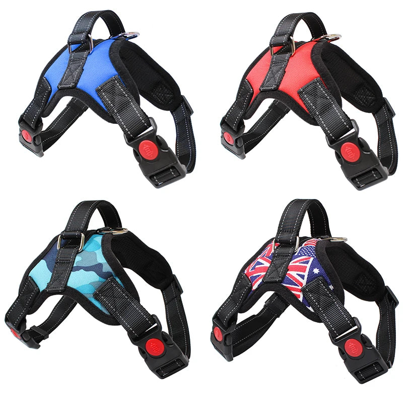 Nylon Adjustable Pet Harness For Dogs Reflective Dog Harness No Pull Small Medium Large Dog Harness Leash Dog Supplies