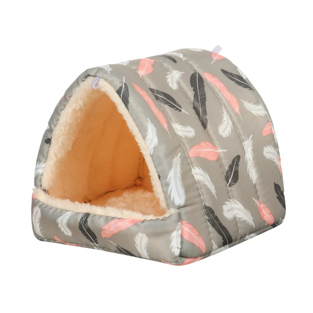 Hamster Nest Winter Warm Soft Mat Hangable Hamster House Small Animal Sleeping Bed Mini Pet Rabbit Squirrel Nest Guinea Pig Nest