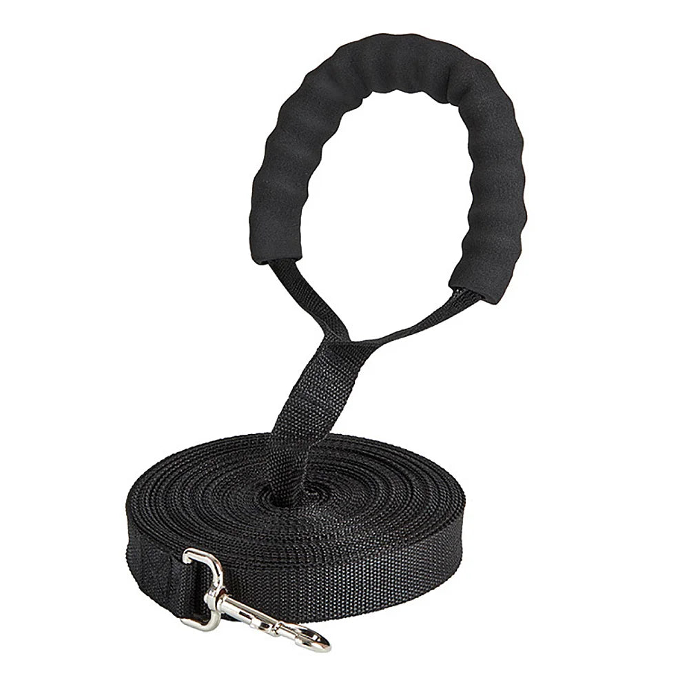 Long Nylon Leash with Comfortable Sponge Handle for Dogs Lanyard Outdoor Training Walk 1.8m 3m 6m 10m 15m 20m 30m 50m Dog Lead