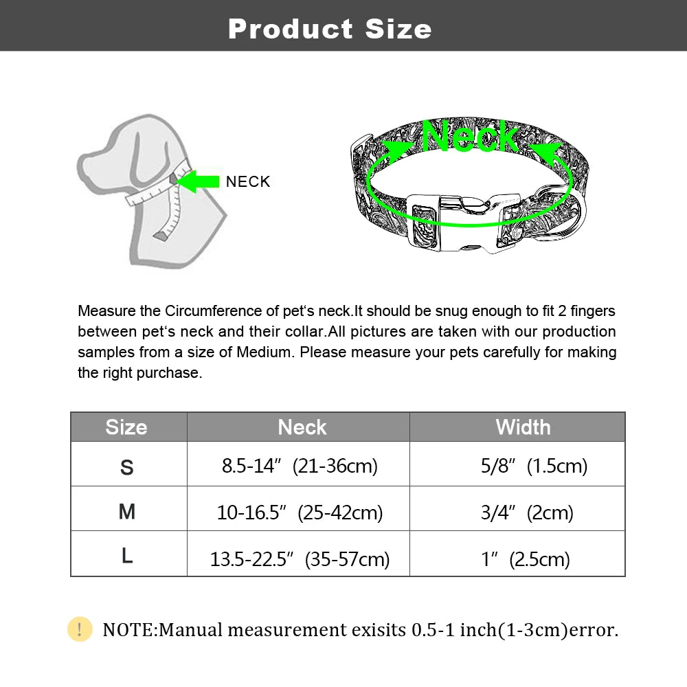 Personalized Nylon Dog Collar Customized Pet Collar Engraved ID Tag Nameplate Buckle for Small Medium Large Dogs Pitbull Pug
