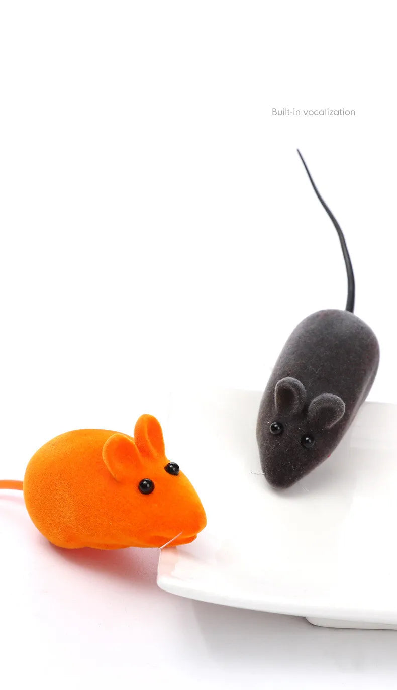 Squeaker Mouse Cat Toy Interative Flocking Voice Realistic Mouse For Playing Funny Toys for Kitten Cat Game Pet Supplies