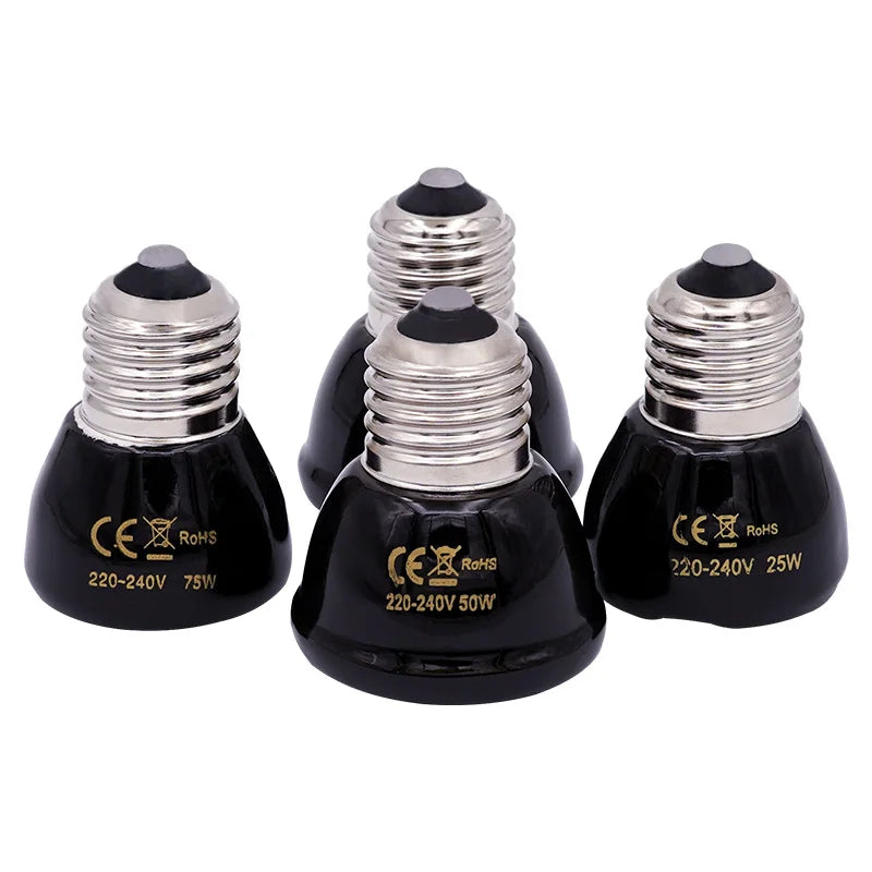 5Pcs Pet Heating Lamp 220V Infrared Ceramic Emitter Heat Light Bulb Pet Brooder Reptile Lamp 25W 50W 75W 100W 150W 200W