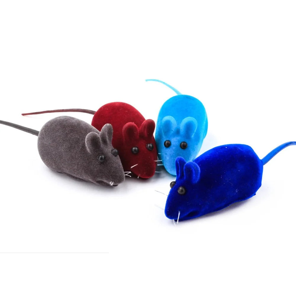Squeaker Mouse Cat Toy Interative Flocking Voice Realistic Mouse For Playing Funny Toys for Kitten Cat Game Pet Supplies