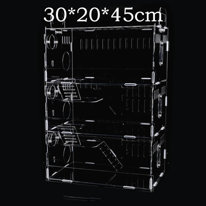 Acrylic Hamster Cage Transparent Single/Double/ Three Layer Villa Guinea Pig Golden Silk Bear Empty Cage Supplies Small Pet Nest