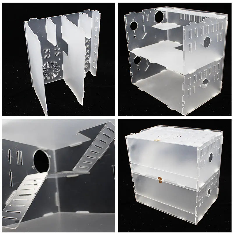 Acrylic Hamster Cage Transparent Single/Double/ Three Layer Villa Guinea Pig Golden Silk Bear Empty Cage Supplies Small Pet Nest