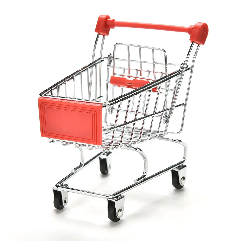 1pc 12*11.5*7.5cm Funny Mini Bird Parrot Mouse Cat Toy Supermarket Shopping Cart Intelligence Growth Parrot Toys