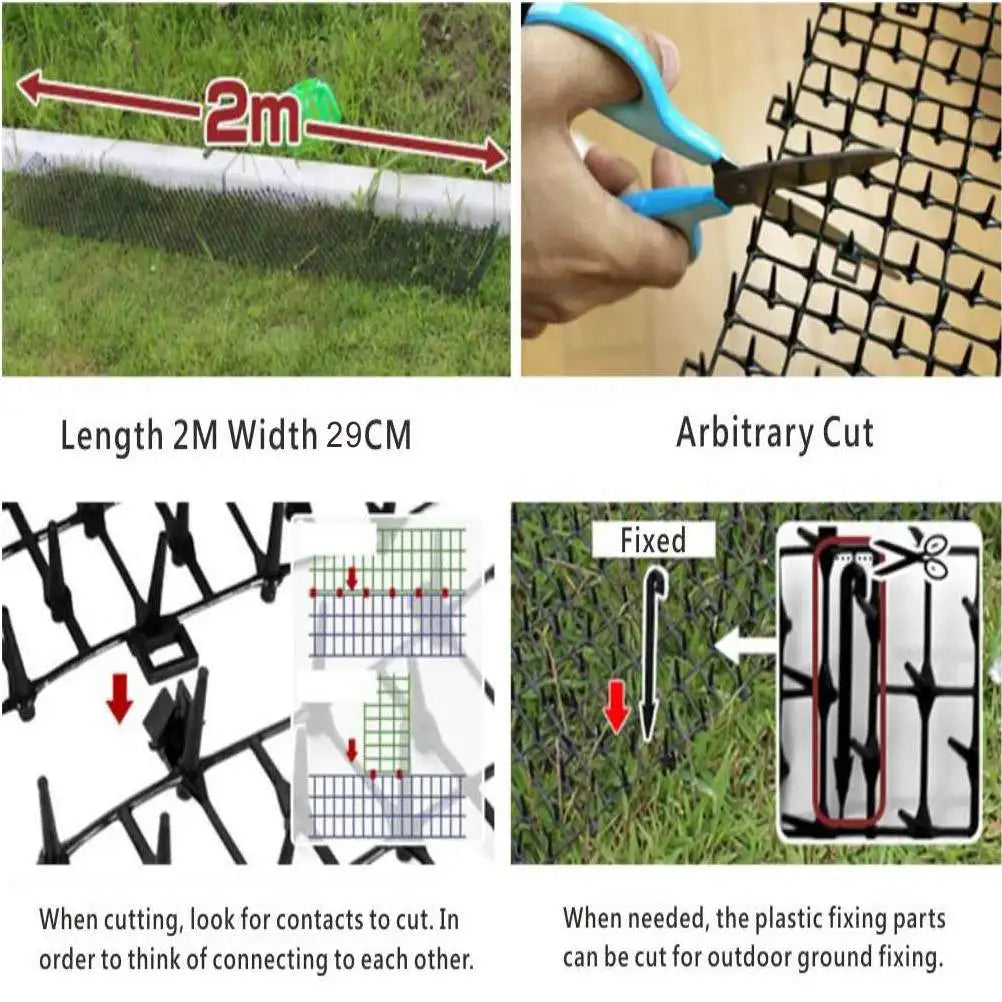 Gardening Cat Scat Mat Repellent Mat Anti-Cat With Prickle Strips Spikes Straps Deterrent Keep Cat Dog Away Digging Pet Supplies
