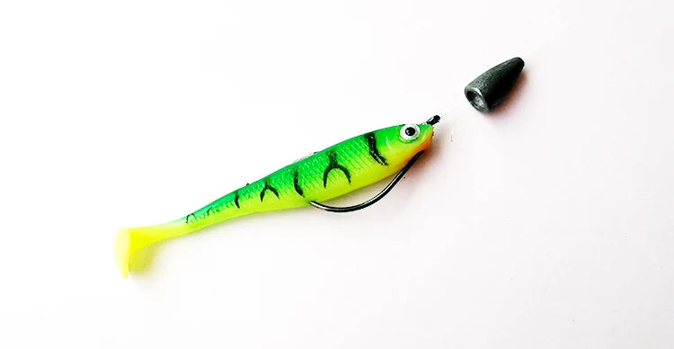 Chinook Soft Bait Lure 3D t-tail 65mm 5pcs Wobblers Silicone Fish Artificial Bait Fishing For Jig Head Texas Jigs Wacky Hooks