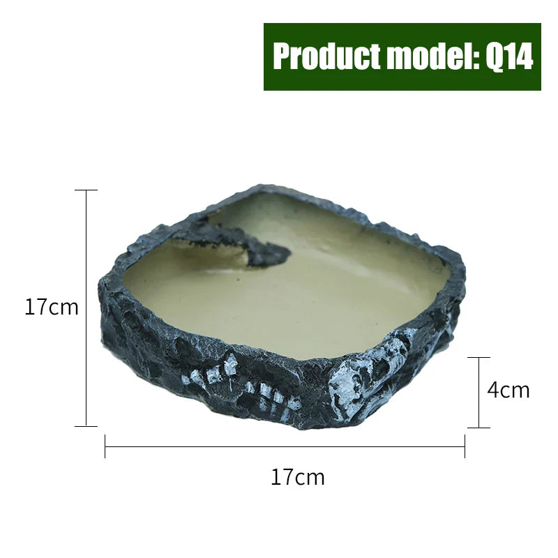 Crawler Pet Feeder Bowl Basin Resin Non-toxic Food Water Pot Reptile Turtle Scorpion Lizard Gecko Decor Pets Supply Accessories