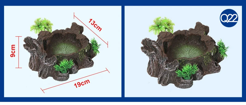 Crawler Pet Feeder Bowl Basin Resin Non-toxic Food Water Pot Reptile Turtle Scorpion Lizard Gecko Decor Pets Supply Accessories