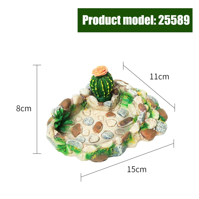 Crawler Pet Feeder Bowl Basin Resin Non-toxic Food Water Pot Reptile Turtle Scorpion Lizard Gecko Decor Pets Supply Accessories
