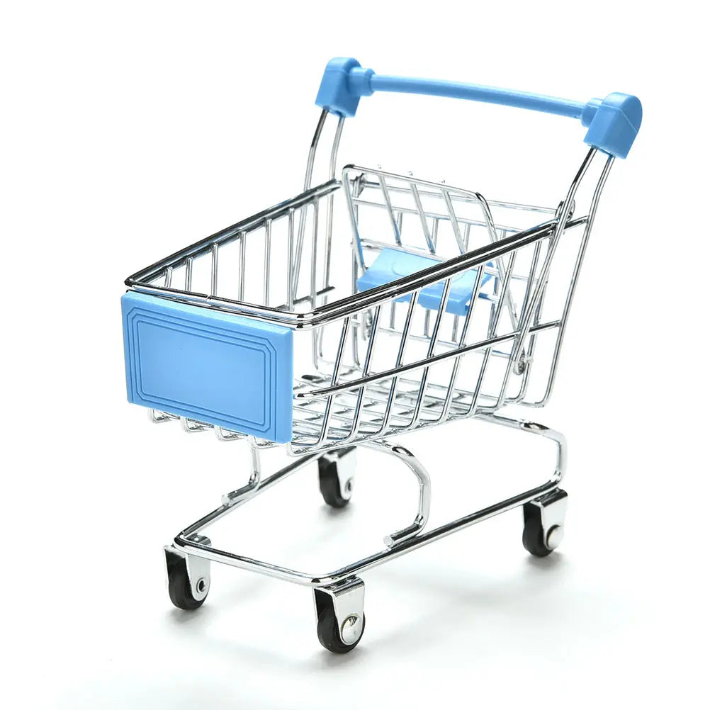1pc 12*11.5*7.5cm Funny Mini Bird Parrot Mouse Cat Toy Supermarket Shopping Cart Intelligence Growth Parrot Toys