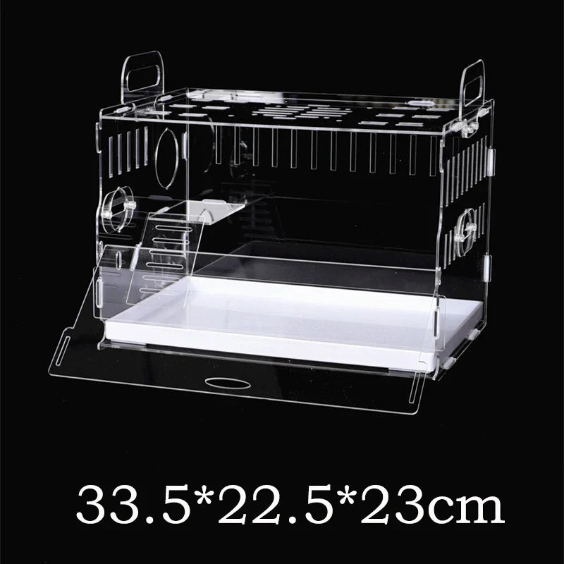 Acrylic Hamster Cage Transparent Single/Double/ Three Layer Villa Guinea Pig Golden Silk Bear Empty Cage Supplies Small Pet Nest