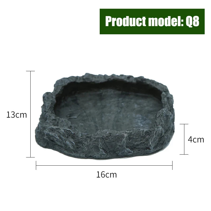 Crawler Pet Feeder Bowl Basin Resin Non-toxic Food Water Pot Reptile Turtle Scorpion Lizard Gecko Decor Pets Supply Accessories