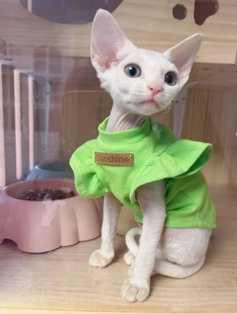 2021 Luxury Sphynx Cat Clothes Summer Dog Fancy Dress For Hairless Cats Clothing Small French Bulldog Puppy Costume Kittens Vest