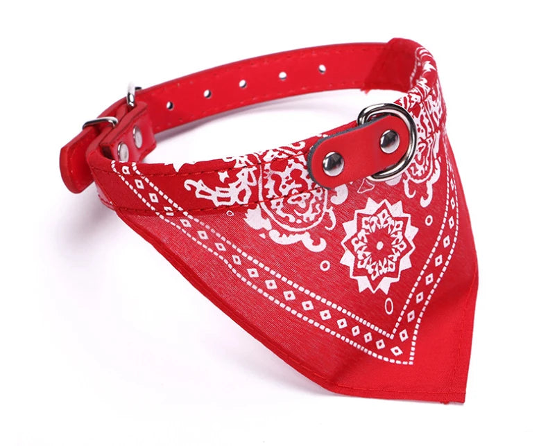 SUPREPET Cute Adjustable Small Dog Collars Puppy Pet Slobber Towel Outdoor Cat Collar Print Scarf  Design Dog Collar Neckerchief