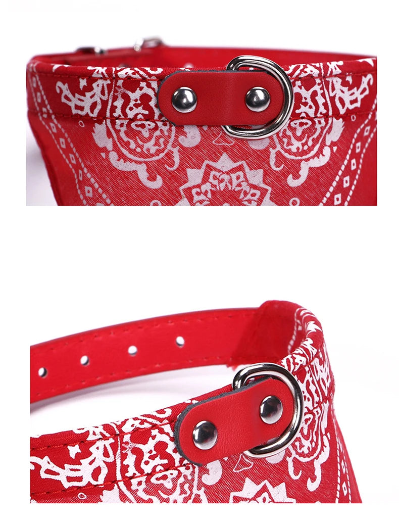 SUPREPET Cute Adjustable Small Dog Collars Puppy Pet Slobber Towel Outdoor Cat Collar Print Scarf  Design Dog Collar Neckerchief