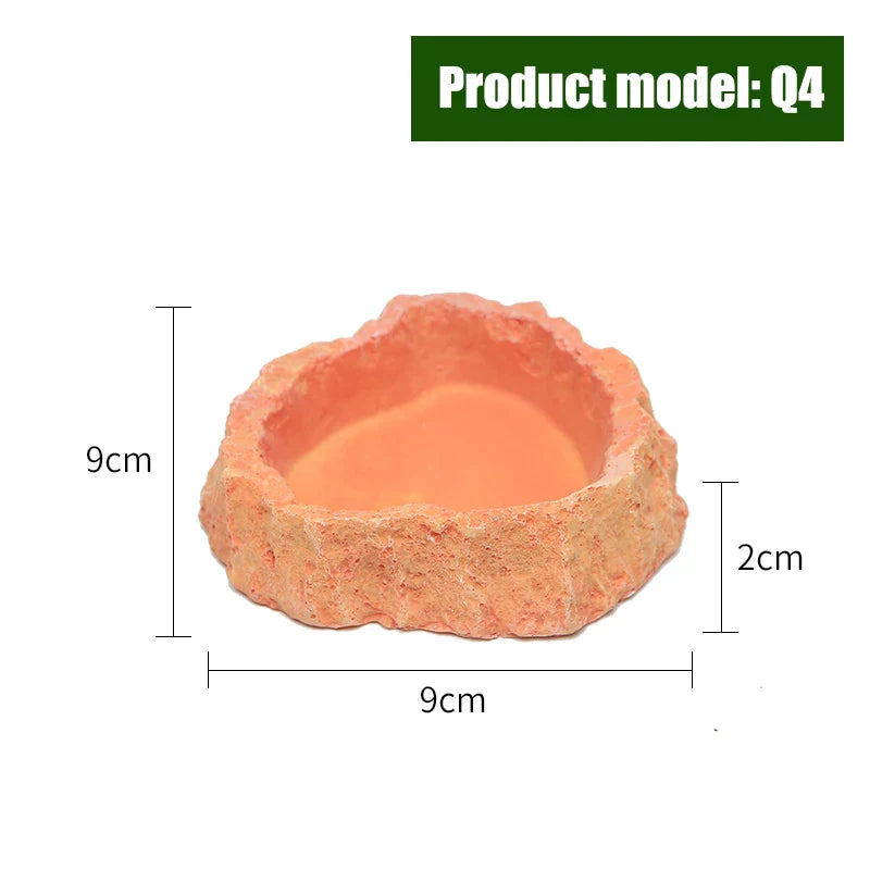 Crawler Pet Feeder Bowl Basin Resin Non-toxic Food Water Pot Reptile Turtle Scorpion Lizard Gecko Decor Pets Supply Accessories