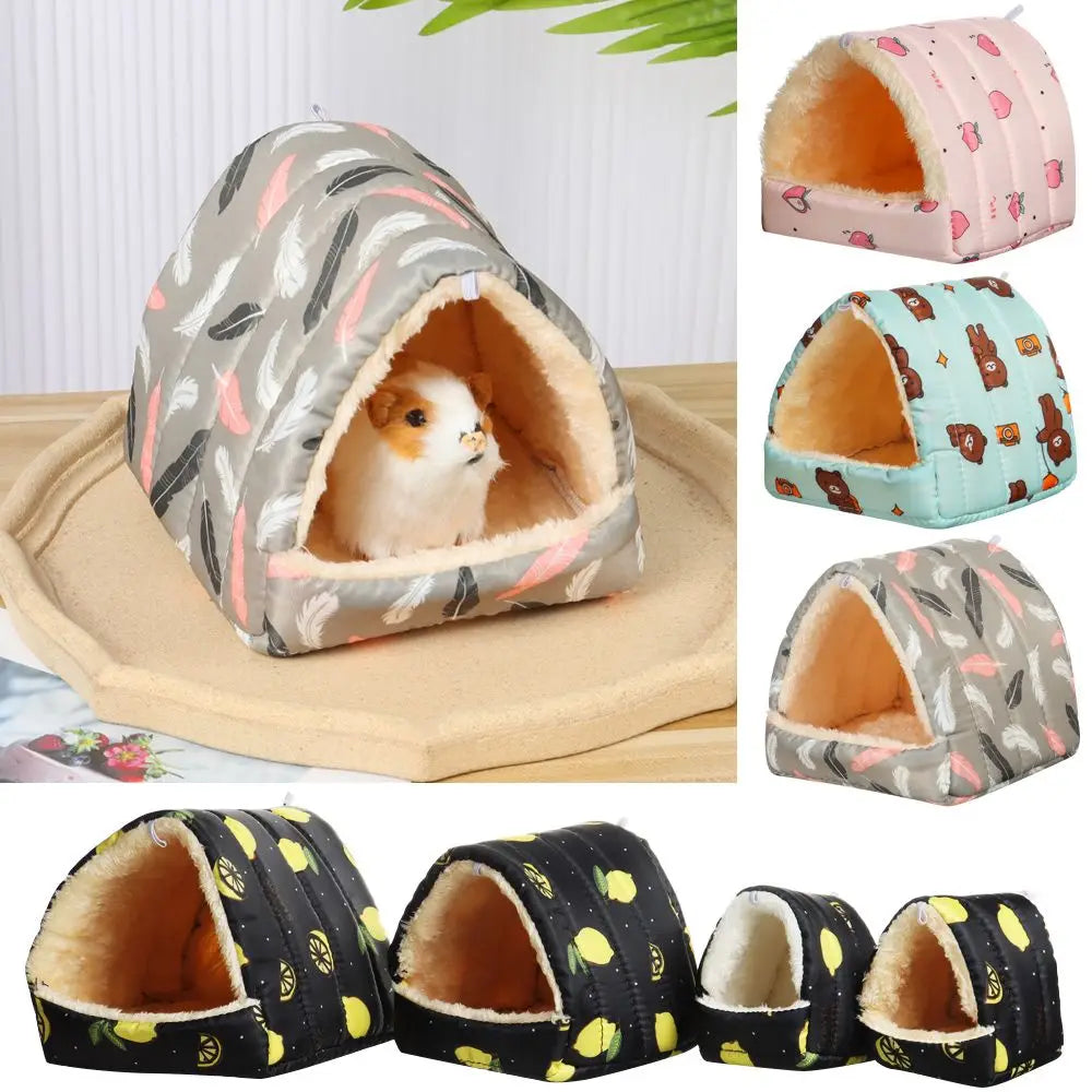 Hamster Nest Winter Warm Soft Mat Hangable Hamster House Small Animal Sleeping Bed Mini Pet Rabbit Squirrel Nest Guinea Pig Nest