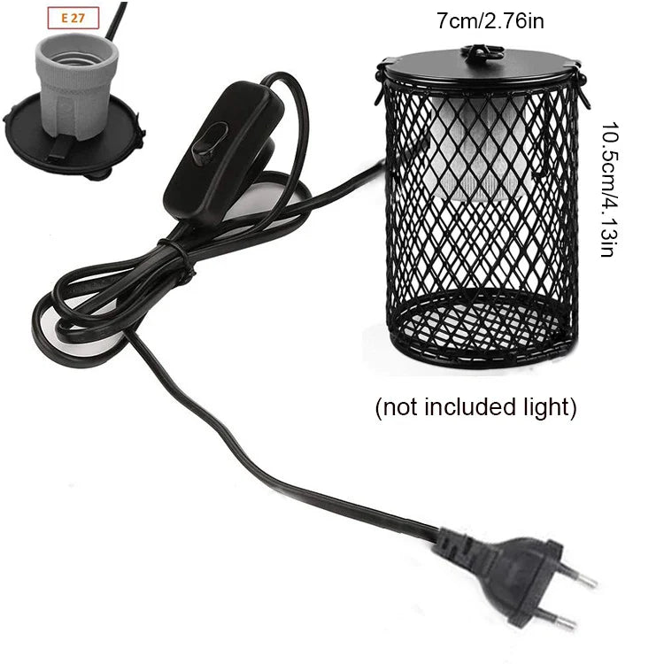E27 Pet Heating Lamp for Turtle Snake lizard Infrared Ceramic Emitter Heat Light 100W Reptile Lamp EU Plug