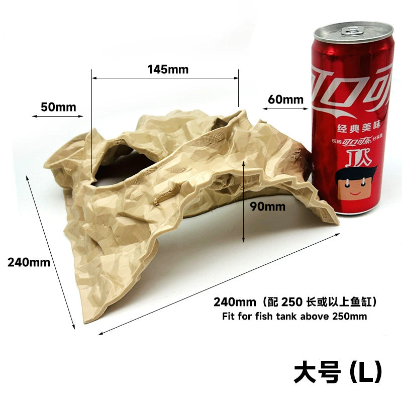 3D Printed Fish Tank Underground Cave Shelter Hideout for Fish Shrimp Reptile,Landscaping Ornaments Aqaurium Decorations