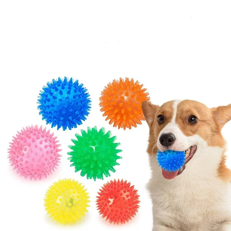 Pet dog toys, cat and puppy vocalization toys, squeaking teeth cleaning balls, training pet teeth chewing toys, thorn balls
