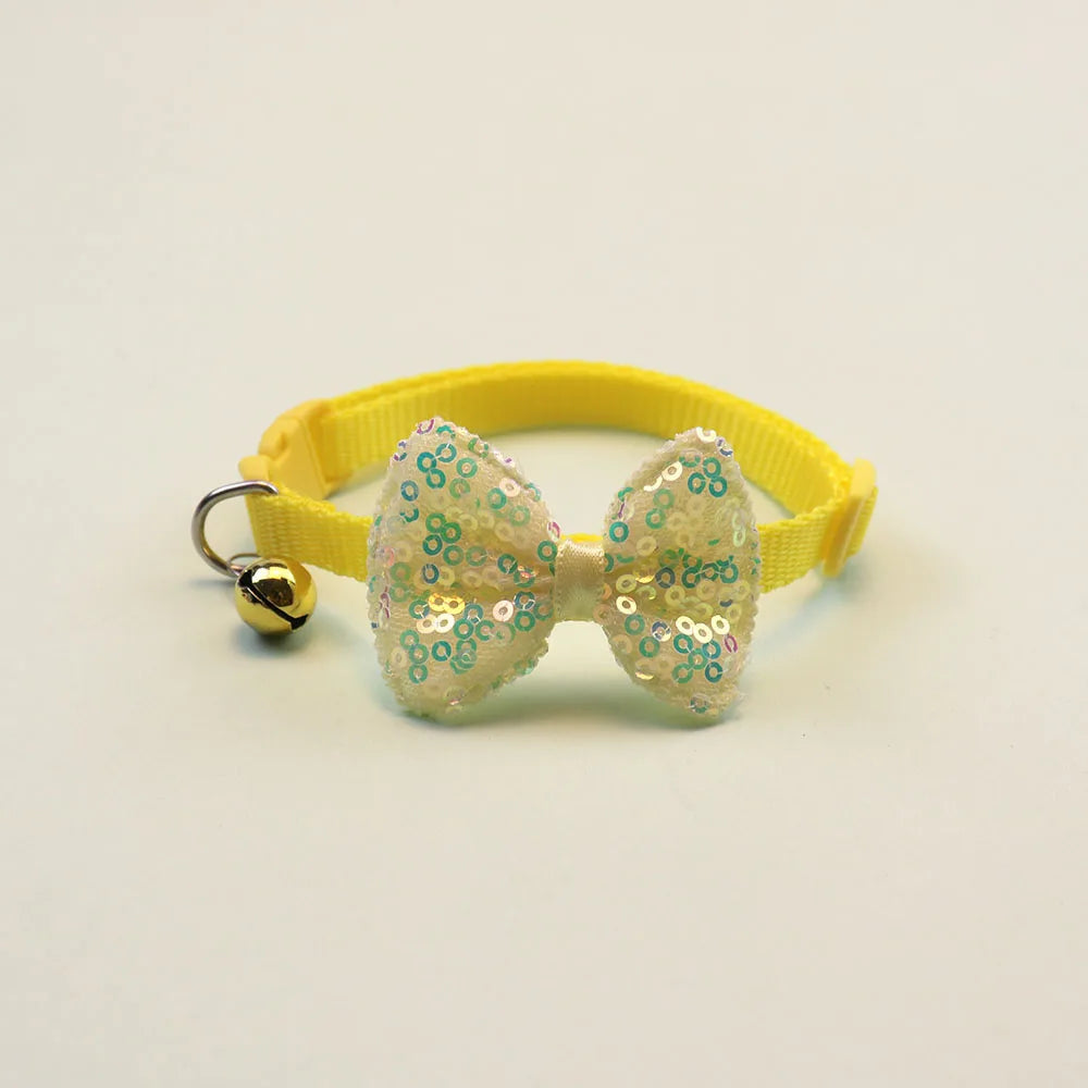 Pet Collar for Cats & Small/Medium Dogs Cute Bowknot Neckband, Soft Comfortable Material, Adorable Pet Accessory for Daily Wear