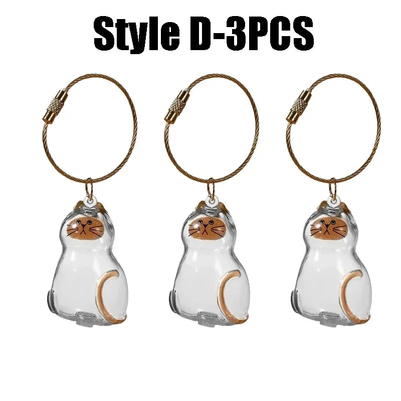 1-40PCS Pet Hair Organiser Memorial Keyring Transparent Cat Hair Organiser Souvenir for Pet Lovers Pet Memorials