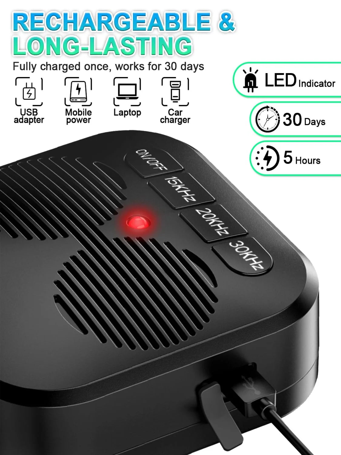 Anti Barking Device for Dogs, 3 Modes Ultrasonic Dog Bark Deterrent Devices Range 33 FT, Safe & Humane Bark Box Indoor Outdoor