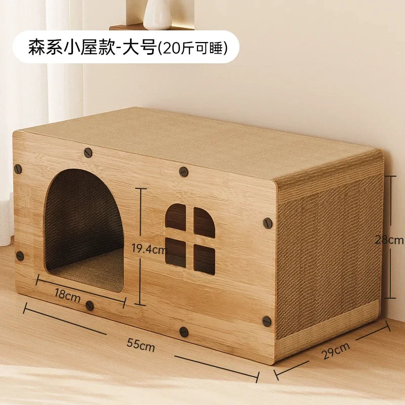 Cat Nest Scratching Board Four Seasons Universal Cat Villa Tunnel Grinding Claws Wear-resistant Non-chip Vertical