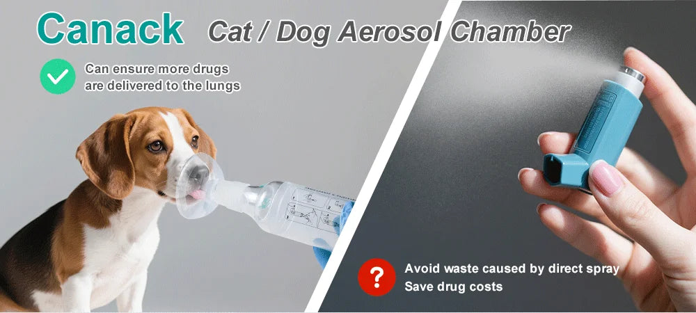 Cat Aerosol Chamber Pet Dog Portable Inhaler Spacer With Breathing Indicator Silicone Mask For Veterinary Equipment Vet Clinic