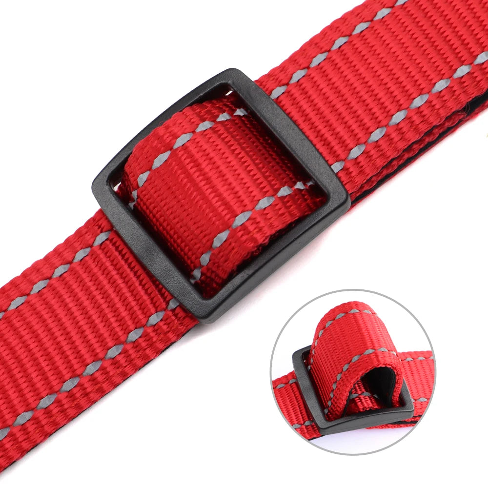 Reflective Personalized Dog Collar Engrave ID Nylon Collars Soft Padded Dogs Collar Adjustable for Small Medium Large Dogs Pug