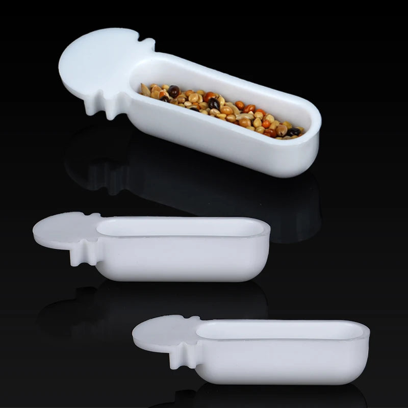 New Small Size Bird Slot Feeder Cage Hanging Feeder Cup, Canary Finch Plastic Hanging Food Bowl Cups 5/10Pcs
