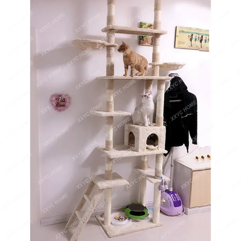 Ceiling Cat Climbing Frame Sky Pillar Sisal  Jumping Platform  Rack Cat Nest  Tree Integrated Large  Climbing Frame