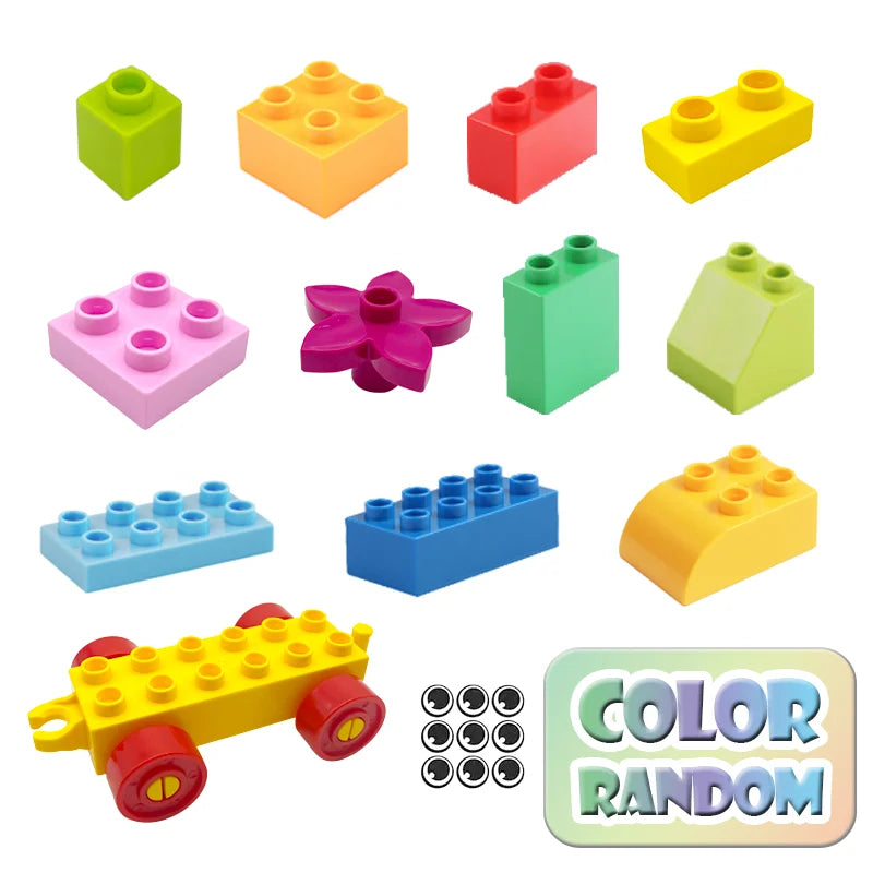 62-310 pieces DIY Building Blocks Bulk Compatible with Duplo Animals Marble Run City Classic Bricks Assembly Model Kids Toys