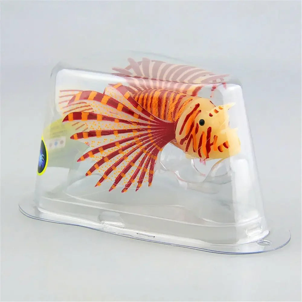 Artificial Luminous Lionfish Fish Silicone Fake Fish Floating Glow In Dark Aquarium Tank Landscape Ornament Home Decoration