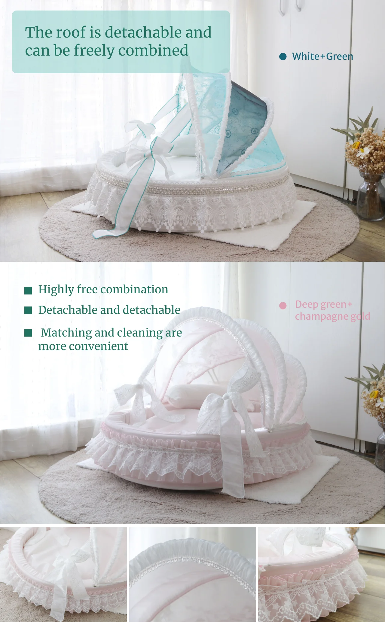 [Top Stream Cute Pet Artifact ] Dreamy Pet Home Light Color Series Pet Cradle Bed Detachable, Washable, Customized, Cat and Dog