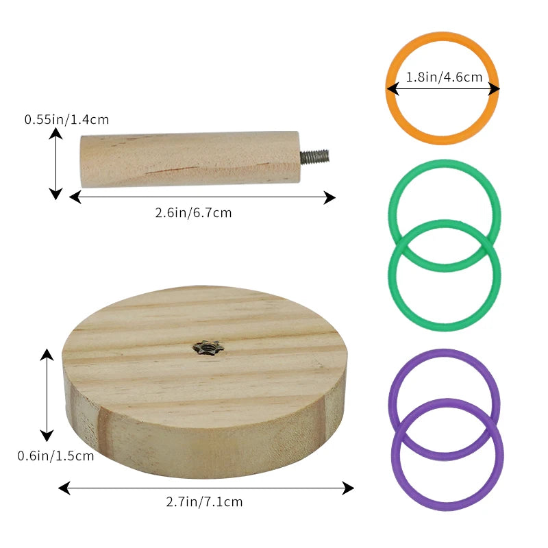 Parrot Bird Toy Parrot Bite Chewing Toy Pet Bird Swing Ball Standing Toy Plastic Rings Training Intelligence Toy Game Supplies