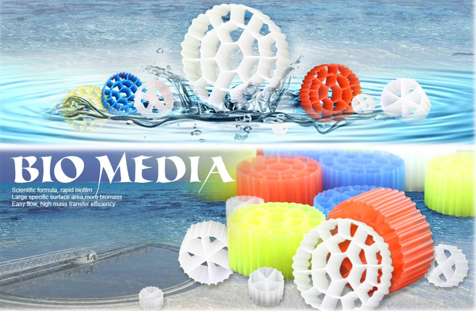 K1 k2 k3 MBBR moving biological bed reactor, hdpe suspension mbbr media filter for aquaculture wastewater treatment
