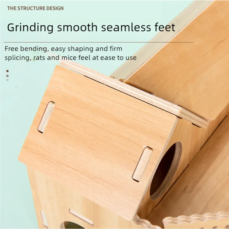 Hamster Sleeping Wooden House Hamster Cage Golden Bear Cage Single Floor Villa Supplies